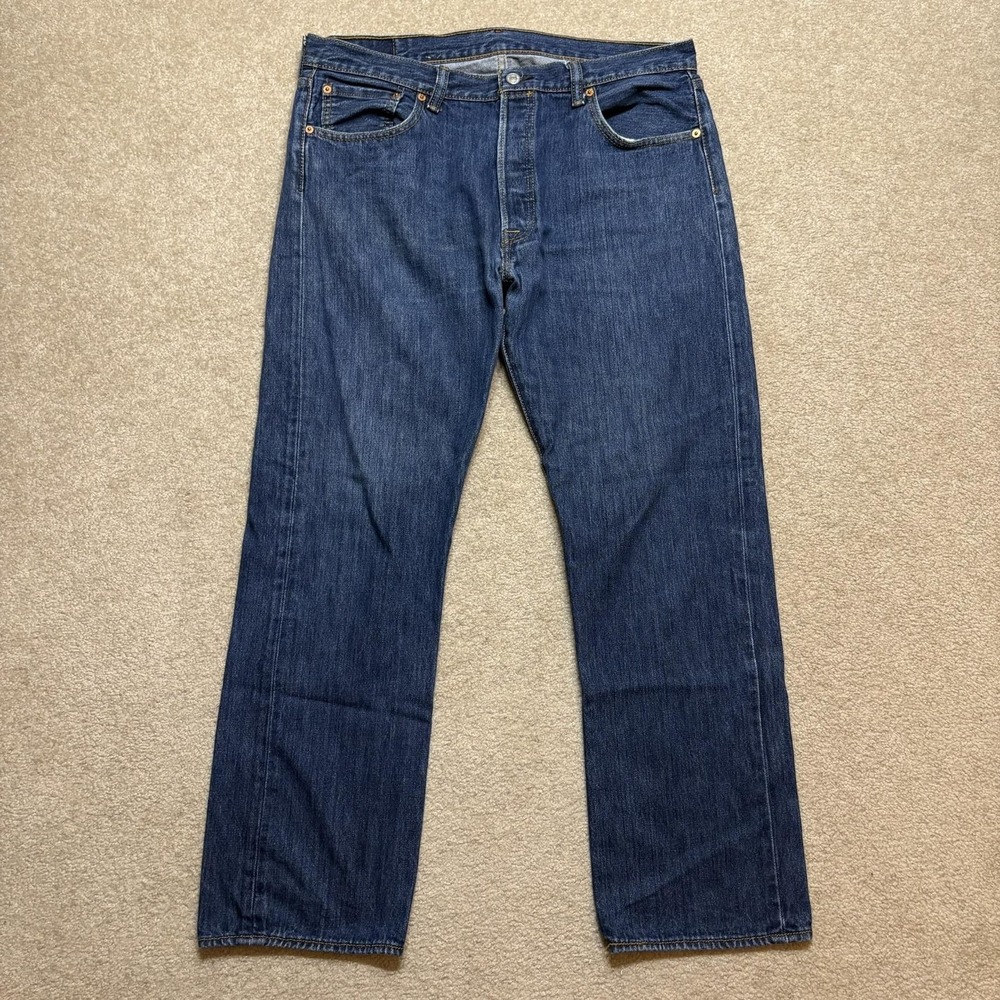 Y2K Levis 501 Jeans Mens 36x30 Blue Regular Fit Straight Leg Button Fly Denim